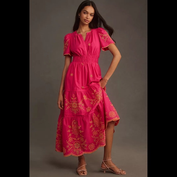 Anthropologie The Somerset Maxi Dress: Eyelet Edition